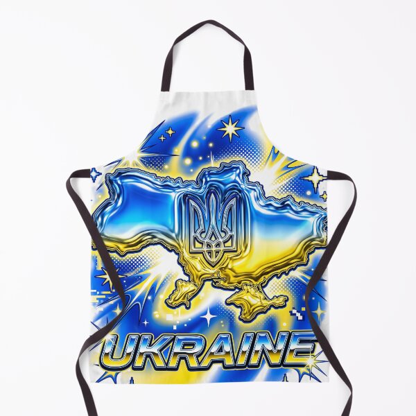 Item preview, Y2K Chrome Ukrainian Map Trident Emblem Glossy Cyber Streetwear designed and sold by KreonaTime.