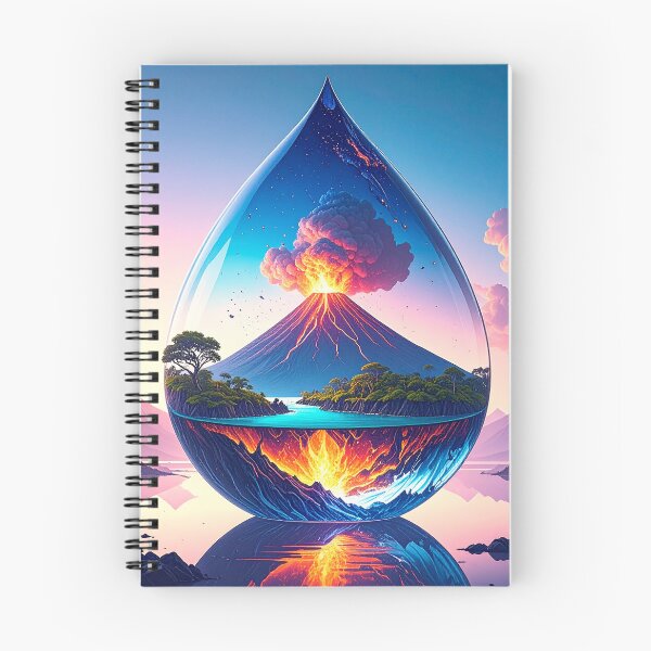 Item preview, Volcano Eruption Inside Water Waterdrop Surreal Nature Art designed and sold by OksArtStudio.