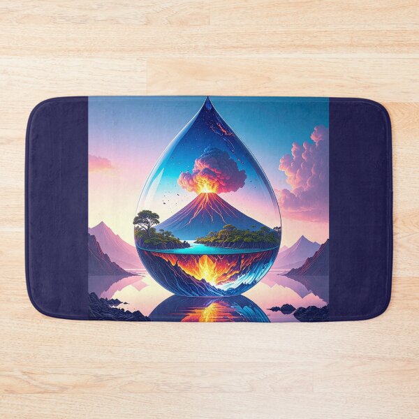 Item preview, Volcano Eruption Inside Water Waterdrop Surreal Nature Art designed and sold by OksArtStudio.