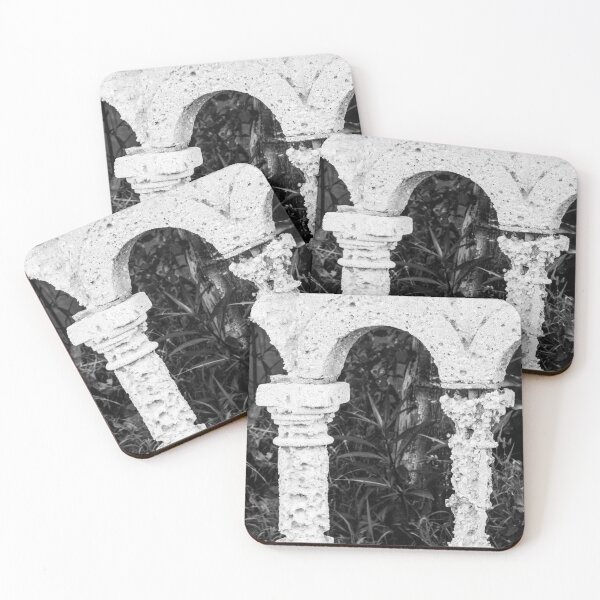 Item preview, Weathered Stone Arches with Ornamental Pillars in Monochrome designed and sold by Nmallia.