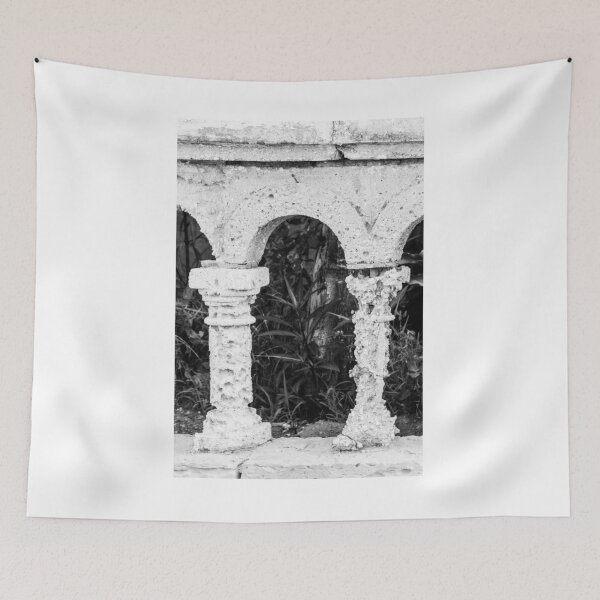 Item preview, Weathered Stone Arches with Ornamental Pillars in Monochrome designed and sold by Nmallia.