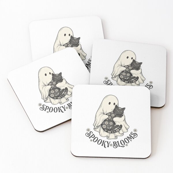 Item preview, Spooky Blooms Ghost Floral Cat designed and sold by Steele-Art.