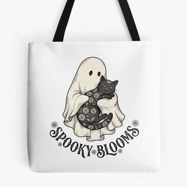 Item preview, Spooky Blooms Ghost Floral Cat designed and sold by Steele-Art.