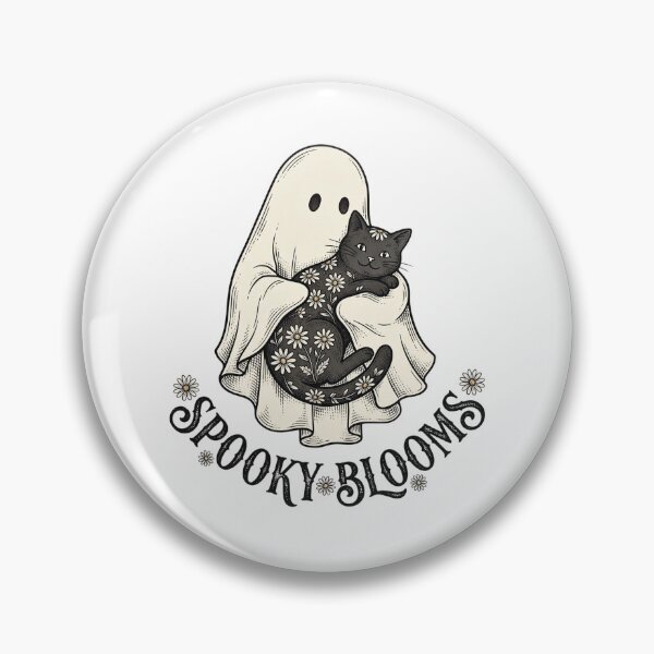 Item preview, Spooky Blooms Ghost Floral Cat designed and sold by Steele-Art.