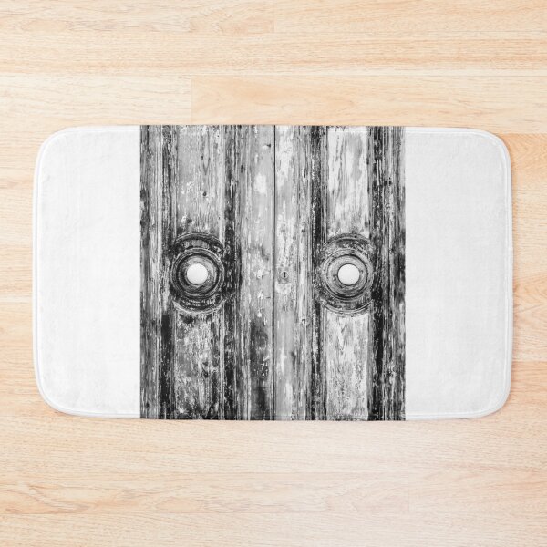 Item preview, Closeup of Weathered Wooden Doors in a Black and White Composition designed and sold by Nmallia.