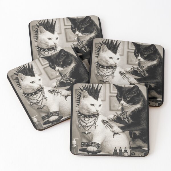 Item preview, Funny Punk Tattoo Cats Rockabilly Art Meme Humor  designed and sold by BASKF.