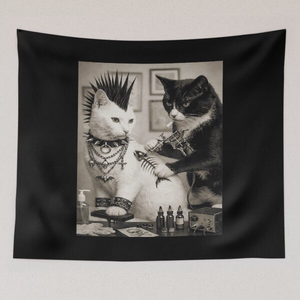Item preview, Funny Punk Tattoo Cats Rockabilly Art Meme Humor  designed and sold by BASKF.