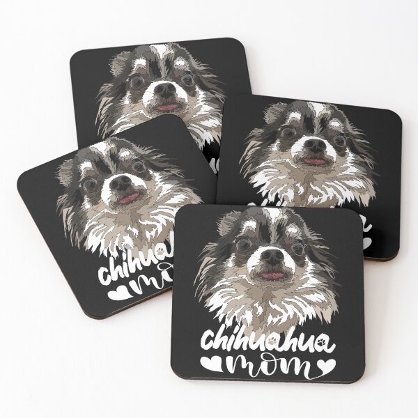 Item preview, Long Haired Black and White Chihuahua Mom designed and sold by Just-Arts-4U.