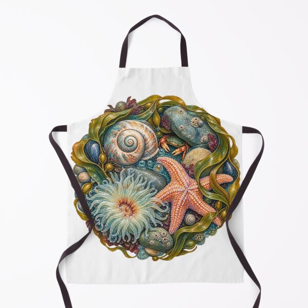 Item preview, Tidal pool composition with starfish and shell designed and sold by chrisbe-.