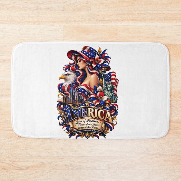 Item preview, America Patriotic Woman Portrait with Bald Eagle designed and sold by ujjawal.