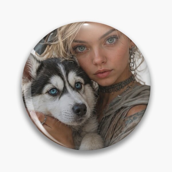 Item preview, Woman and Husky – Beautiful Bond of Love designed and sold by GRFORA.