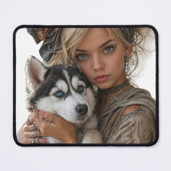 Item preview, Woman and Husky – Beautiful Bond of Love designed and sold by GRFORA.