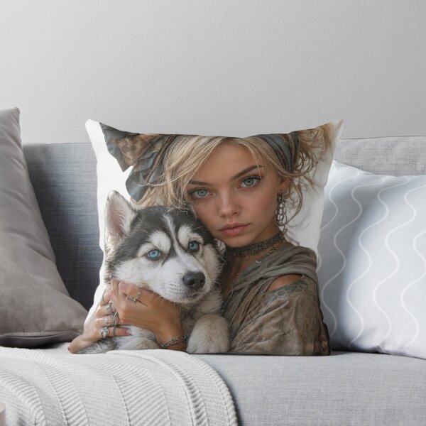 Item preview, Woman and Husky – Beautiful Bond of Love designed and sold by GRFORA.