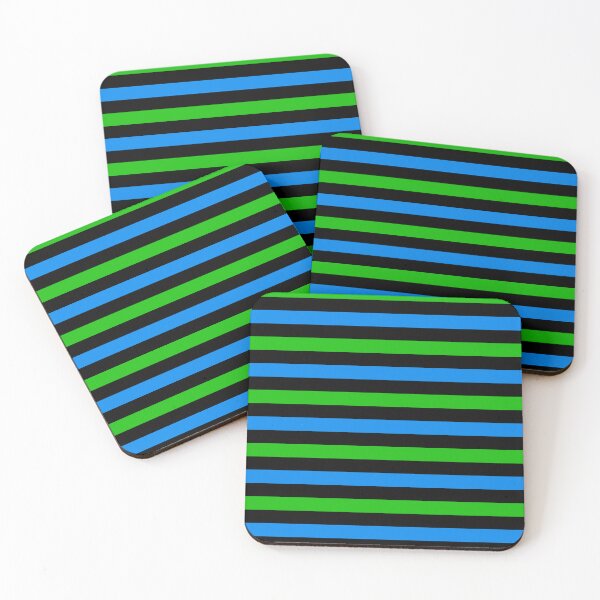 Item preview, Blue and Green Stripes Design Black  designed and sold by PatternTitan.
