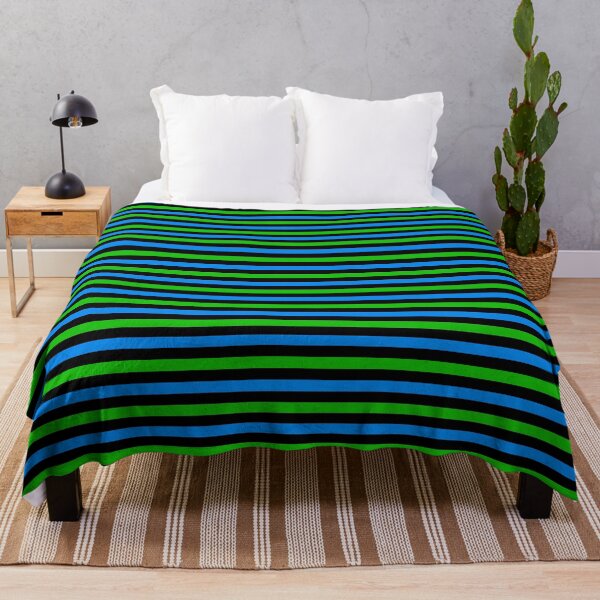 Item preview, Blue and Green Stripes Design Black designed and sold by PatternTitan.