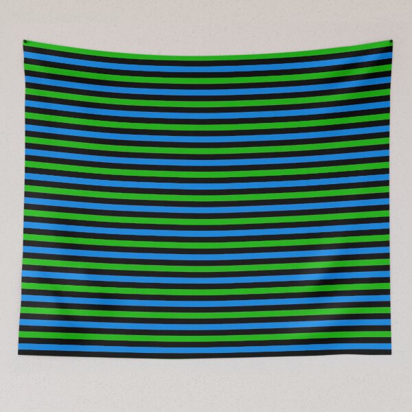 Item preview, Blue and Green Stripes Design Black  designed and sold by PatternTitan.