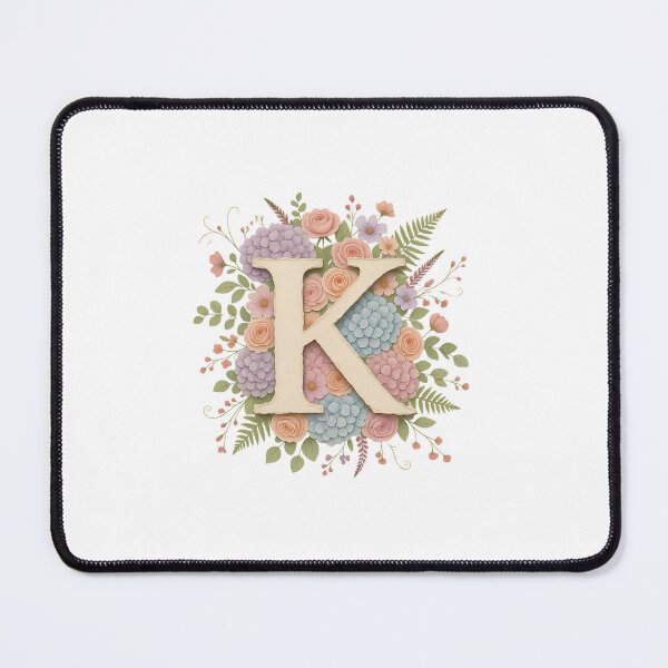Item preview, Letter K Floral Botanical Initial Monogram designed and sold by ITCHAWAWAA.