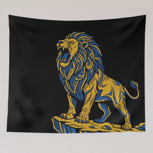 Item preview, Ukrainian Roaring Lion Galician Pride Blue Yellow Power designed and sold by KreonaTime.