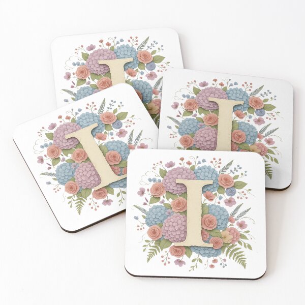 Item preview, Floral Letter I Monogram Watercolor designed and sold by ITCHAWAWAA.