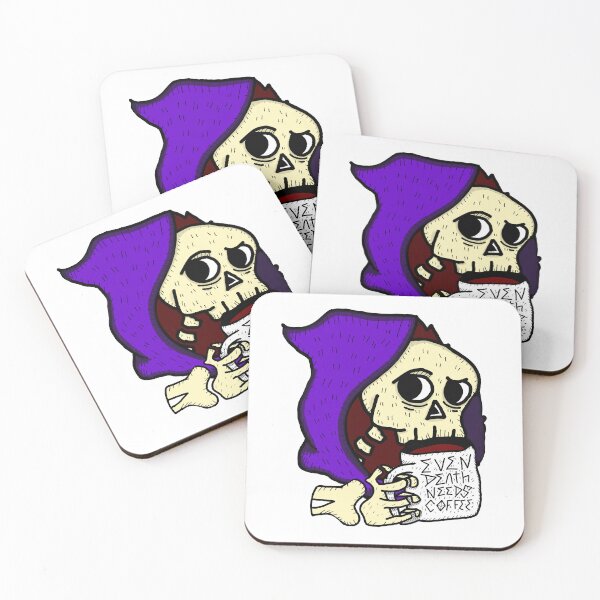 Item preview, Even Death Needs Coffee Grim Reaper | Funny Skeleton Coffee Art designed and sold by kuwagatamushi.