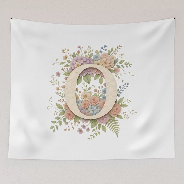 Item preview, Cream Letter O Floral Monogram designed and sold by ITCHAWAWAA.