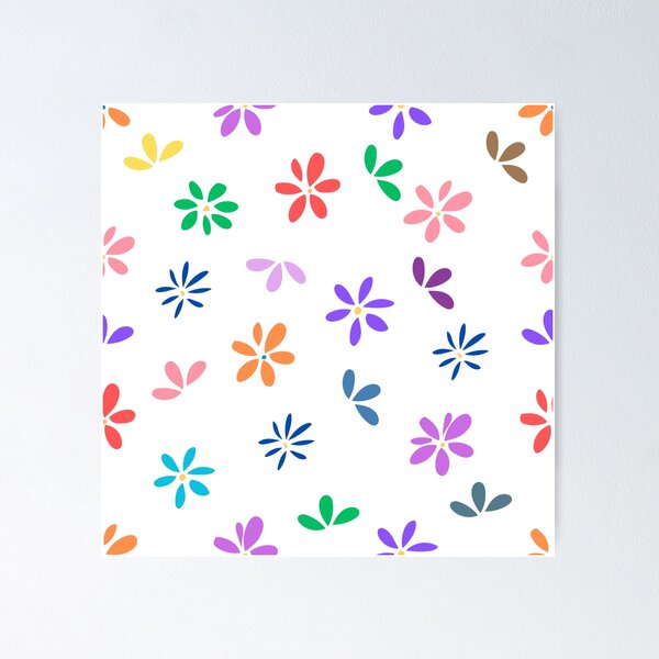 Item preview, Colorful Floral Pattern with Minimalist Flowers | Modern Abstract Flower Design designed and sold by NUSUSDREAM.