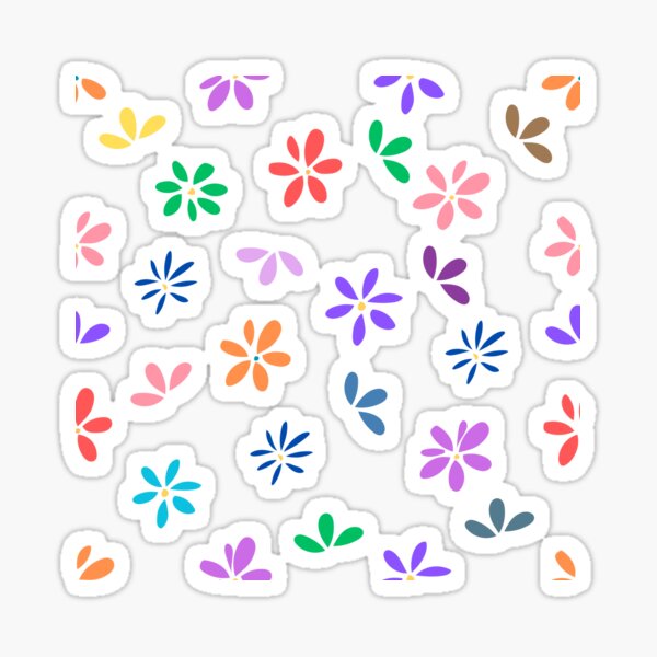 Artikelvorschau, Farbenfrohes Blumenmuster mit minimalistischen Blüten | Modernes abstraktes Blumendesign entworfen und verkauft von NUSUSDREAM.