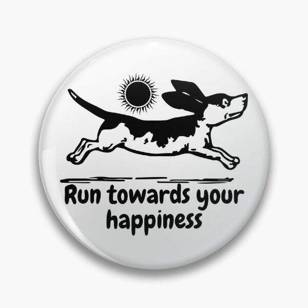 Item preview, Run Towards Your Happiness - Funny Basset Hound Line Art designed and sold by OLYUS.