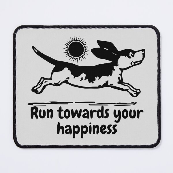 Item preview, Run Towards Your Happiness - Funny Basset Hound Line Art designed and sold by OLYUS.