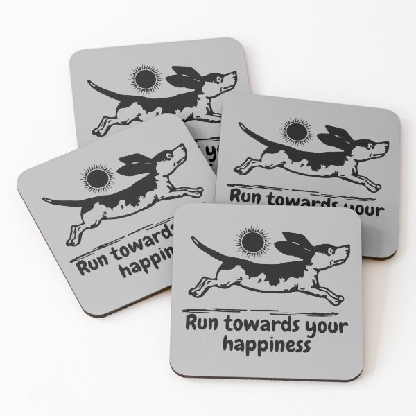 Item preview, Run Towards Your Happiness - Funny Basset Hound Line Art designed and sold by OLYUS.