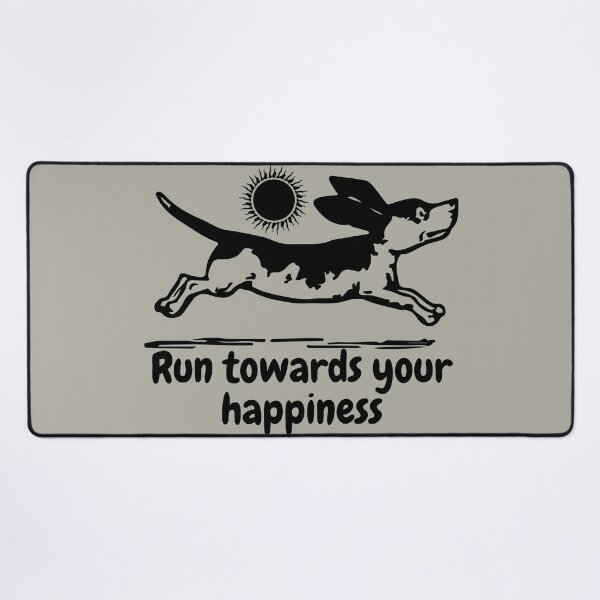 Item preview, Run Towards Your Happiness - Funny Basset Hound Line Art designed and sold by OLYUS.
