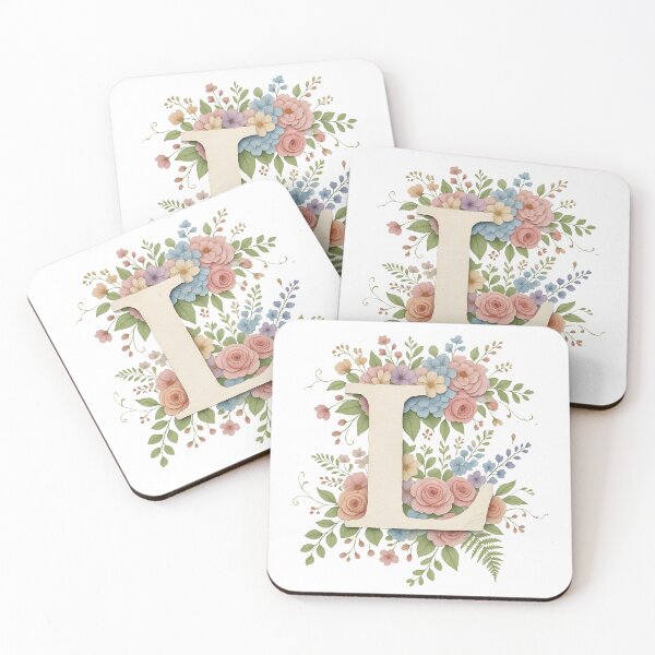 Item preview, Cream Letter L Floral Monogram designed and sold by ITCHAWAWAA.