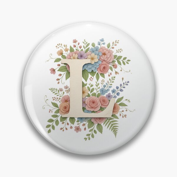 Item preview, Cream Letter L Floral Monogram designed and sold by ITCHAWAWAA.
