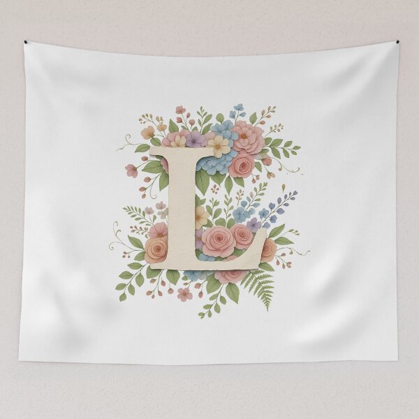 Item preview, Cream Letter L Floral Monogram designed and sold by ITCHAWAWAA.