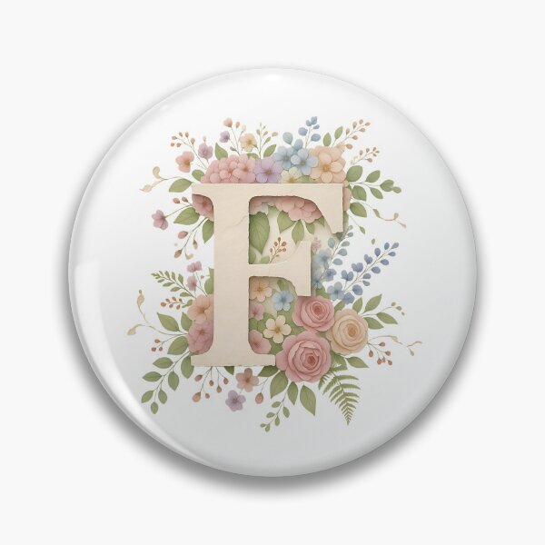 Item preview, Floral Letter F Monogram Watercolor designed and sold by ITCHAWAWAA.