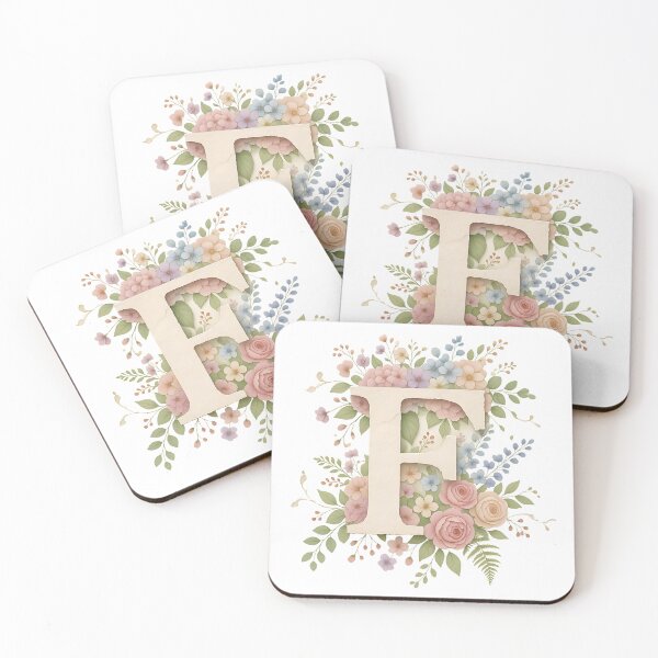 Item preview, Floral Letter F Monogram Watercolor designed and sold by ITCHAWAWAA.