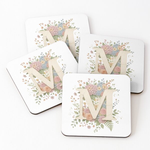Item preview, Letter M Floral Botanical Initial Monogram designed and sold by ITCHAWAWAA.