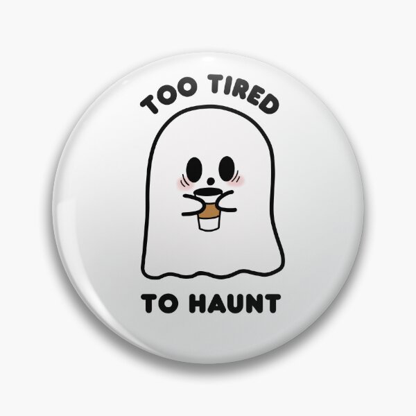 Item preview, Too Tired to Haunt | Cute Tired Ghost Coffee Sticker designed and sold by Dr. B Sticker Rx.