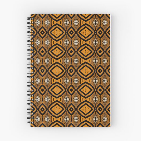 Item preview, Ochre Gaze – African geometric pattern in orange, black and ivory designed and sold by Chamalion.
