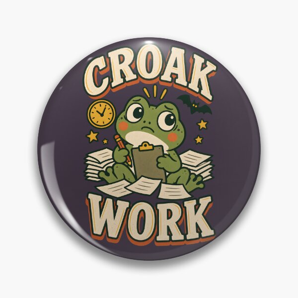 Item preview, Croak Work – Overwhelmed Frog Office Humor designed and sold by  MAD's Recreation Studio.