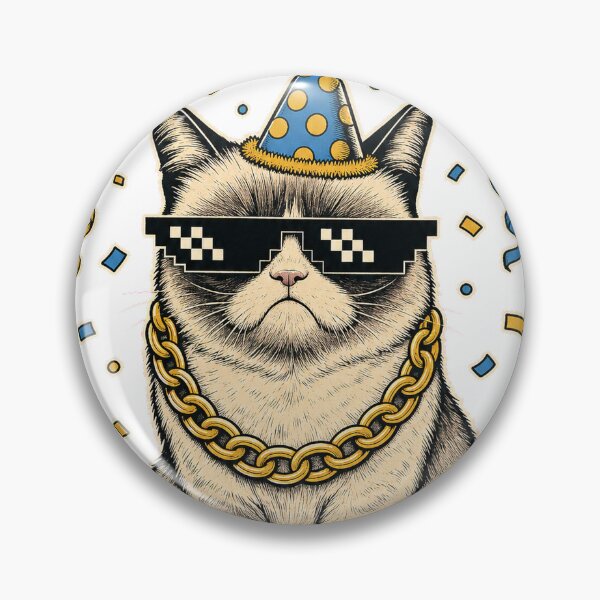 Item preview, Grumpy Party Cat Thug Vibes Retro Comic Screenprint Graphic Tee designed and sold by KIDEnia.