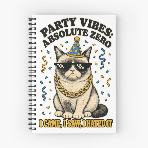 Item preview, Grumpy Party Cat Thug Vibes Retro Comic Screenprint Graphic Tee designed and sold by KIDEnia.