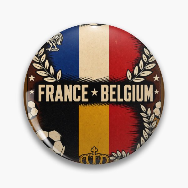 Item preview, France vs Belgium Retro Football Art Poster designed and sold by Nexus Space.