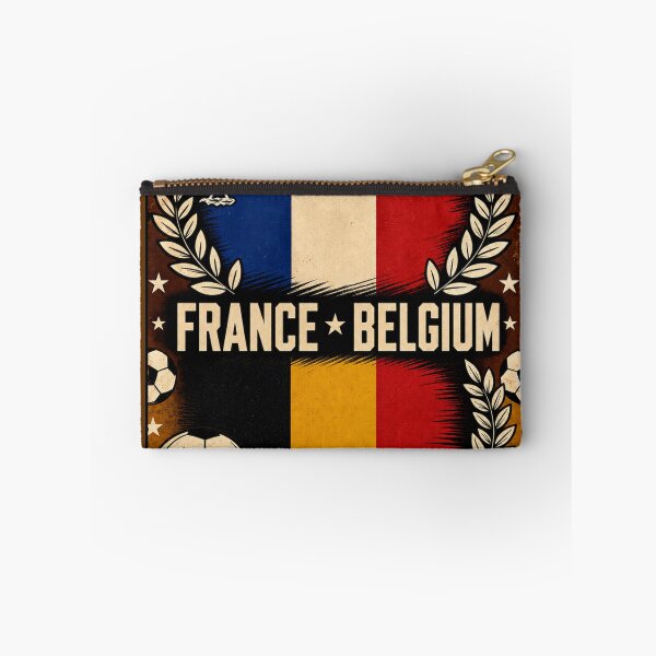 Item preview, France vs Belgium Retro Football Art Poster designed and sold by Nexus Space.