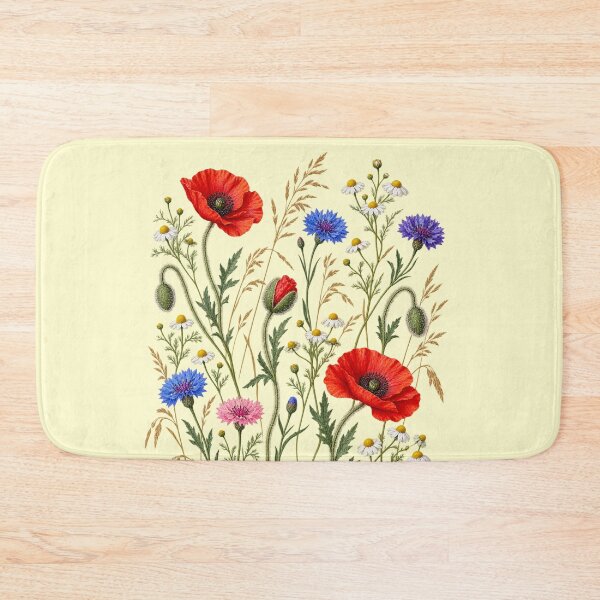 Item preview, Vintage Wildflower Specimen Plate with Poppies, Cornflowers and Chamomile designed and sold by Anyshca.
