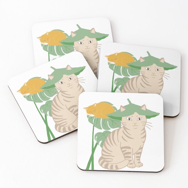 Item preview, Monstera Deliciosa Cat & Kitten Sleeping Plant Lover Design designed and sold by MoqunaDesign.
