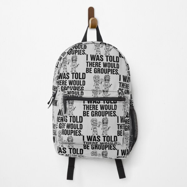 Item preview, I Was Told There Would Be Groupies - Humorous Rock Band Illustration designed and sold by ThreadRiotTees.