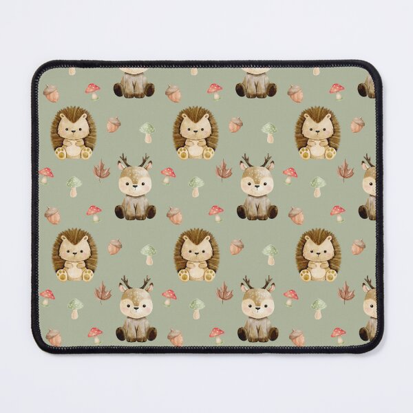 Item preview, Cute Woodland Friends Autumn Pattern – Deer, Hedgehog & Mushrooms designed and sold by CreativeLifeMe.