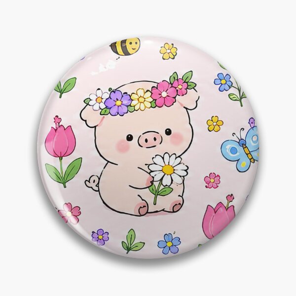 Item preview, Piggy Flower Crown Pattern designed and sold by Soft Berry Studio.