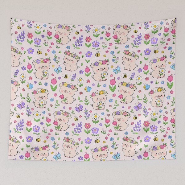 Item preview, Piggy Flower Crown Pattern designed and sold by Soft Berry Studio.